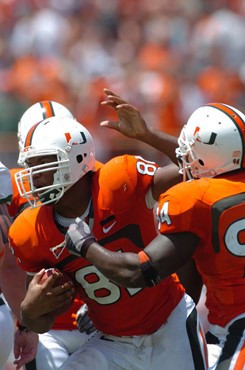 University of Miami Defensive end Calais Campbell #81.