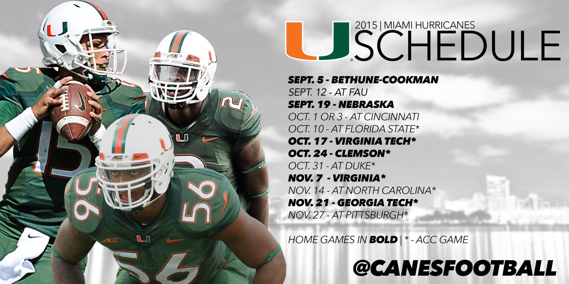 @CanesFootball Announces 2015 Schedule