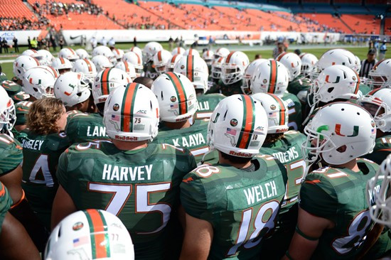 The University of Miami Hurricanes take on their ACC rivals, the North Carolina Tar Heels at Sun Life Stadium on November 1, 2014. Photos by Matthew...