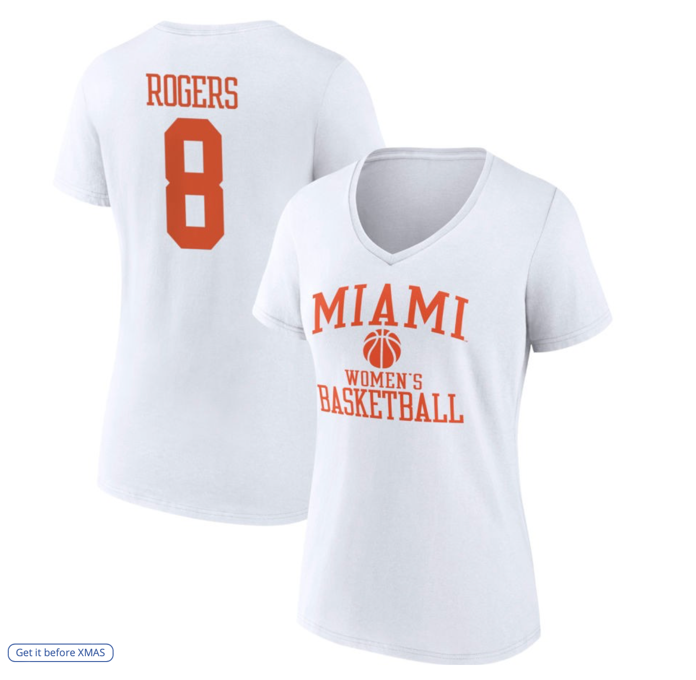 Women's Fanatics Branded White Miami Hurricanes Women's Basketball T-Shirt