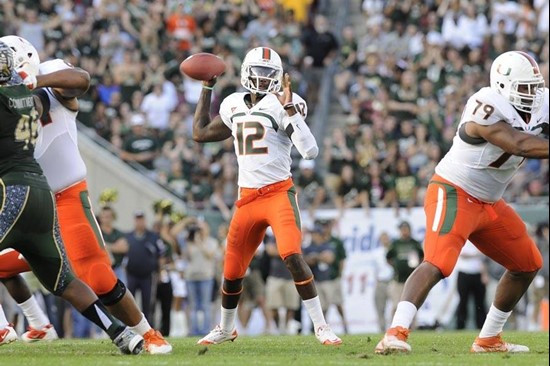 Jacory Harris - 2011 Miami Hurricanes Football vs USF -  by J.C. Ridley