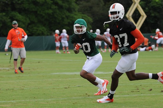 Ray Lewis III (20) and Ladarius Gunter (37)