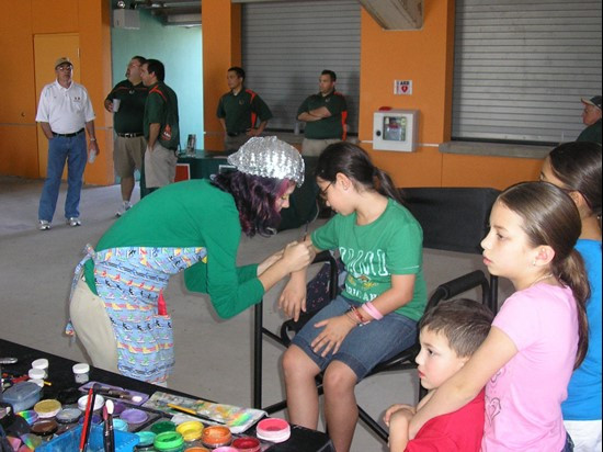 Kids at the face painting station