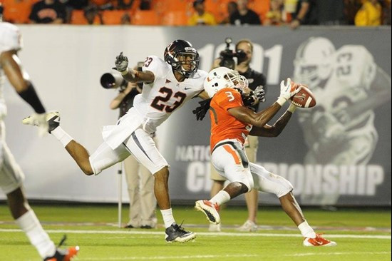 Travis Benjamin with an acrobatic catch