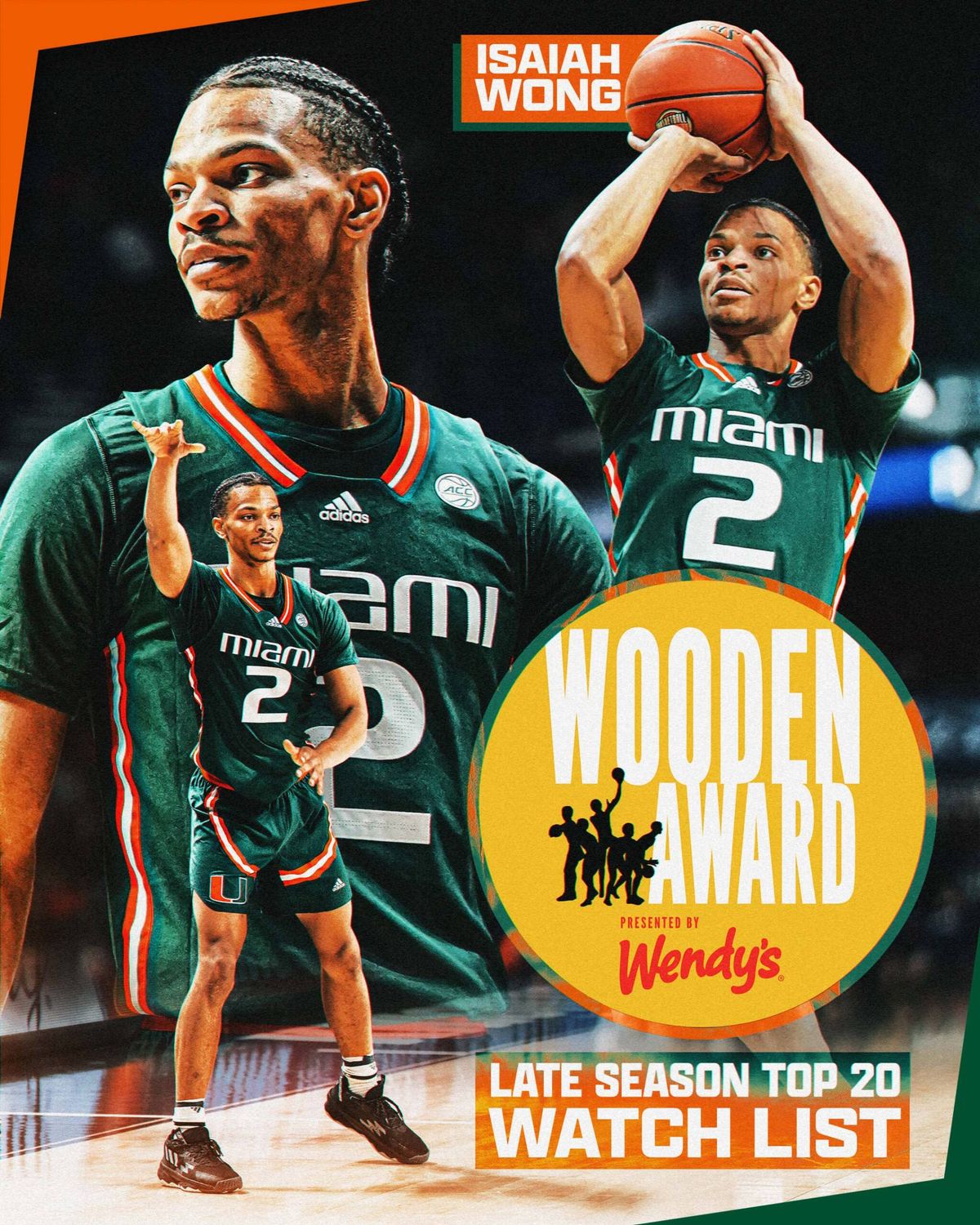 Wong Tabbed to Wooden Award Late Season Top 20 Watch List