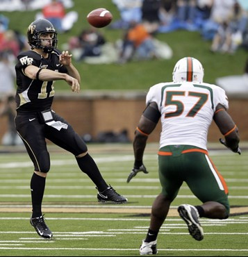 No. 18 Miami Clinches Win Against Wake Forest, 28-27