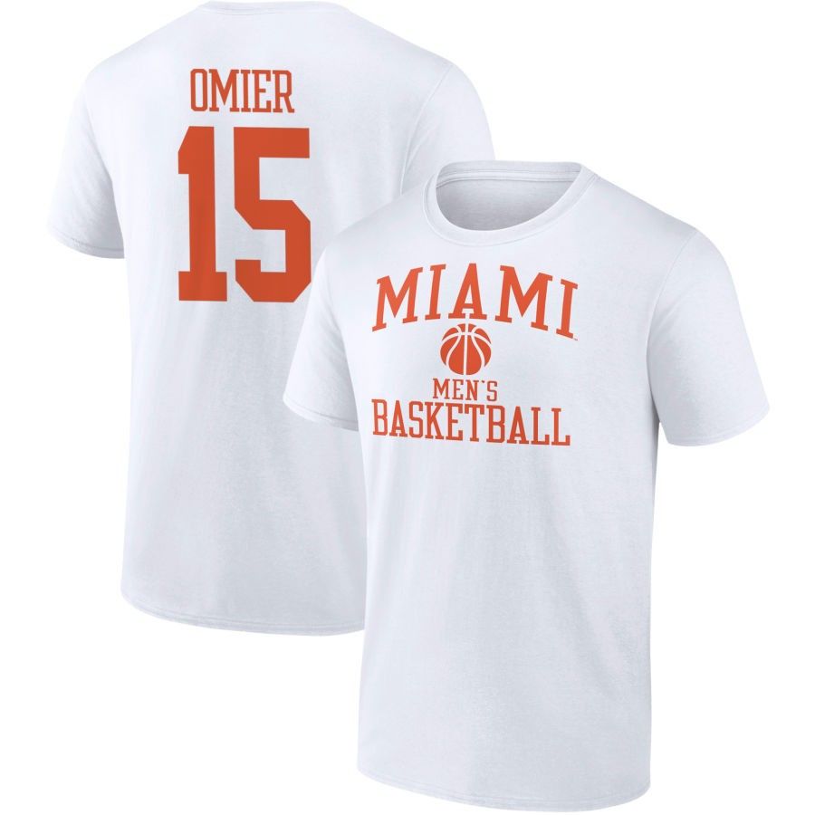 Men's Fanatics Branded White Miami Hurricanes Men's Basketball T-Shirt