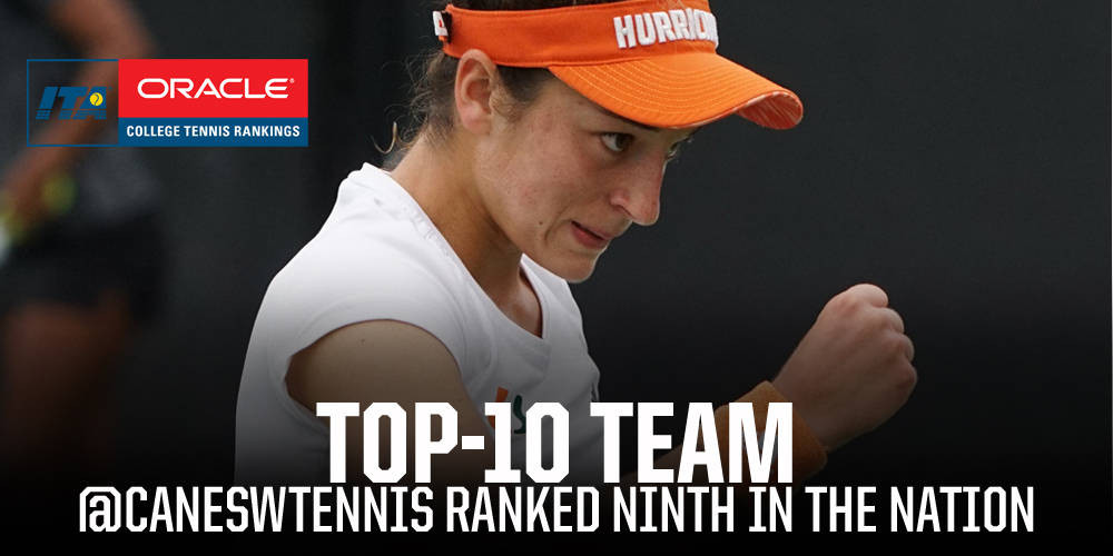 @CanesWTennis Rises to Ninth in Nation