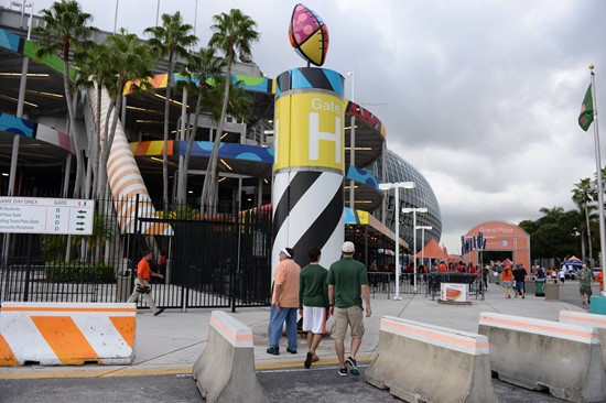 University of Miami Hurricane Fans tailgate at SunLife Stadium before a game against the Virginia Cavaliers at Sun Life Stadium on November 23, 2013. ...