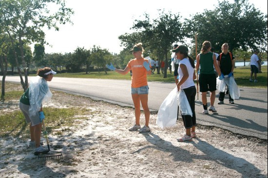 UM Staff, Coaches & Student Athletes volunteer at Amelia Earhart Park Community Service Project.