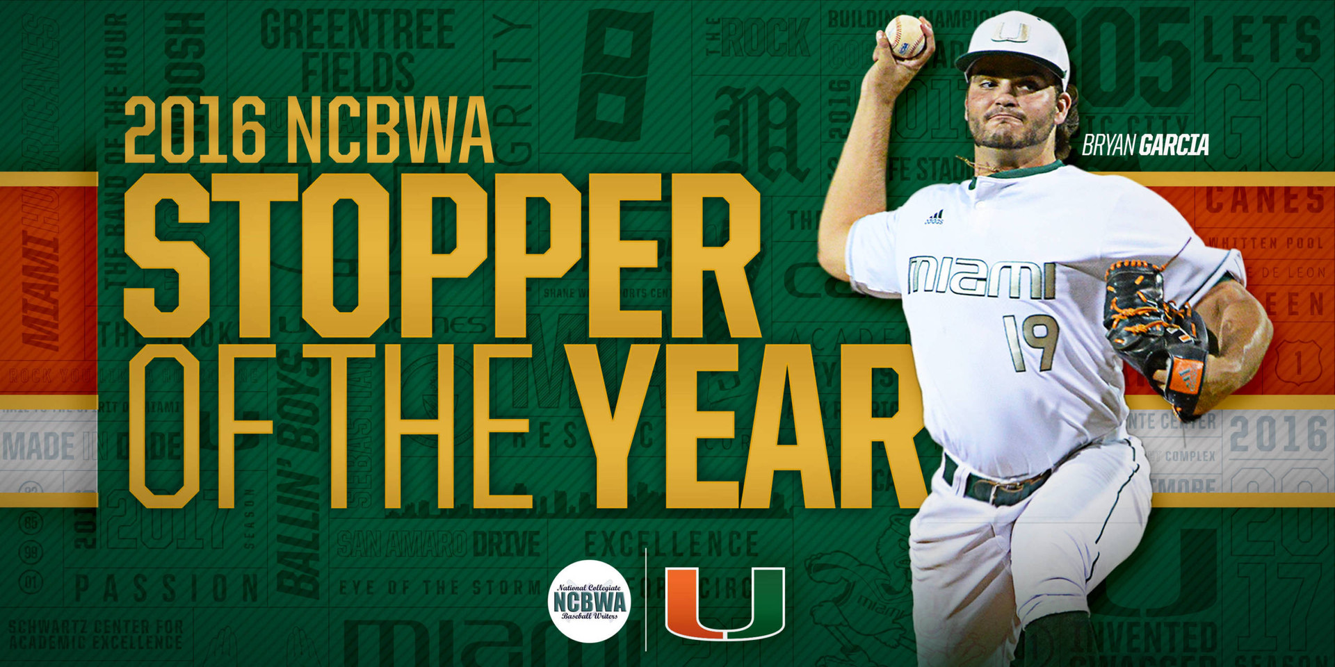 Garcia Named 2016 Stopper of the Year by NCBWA