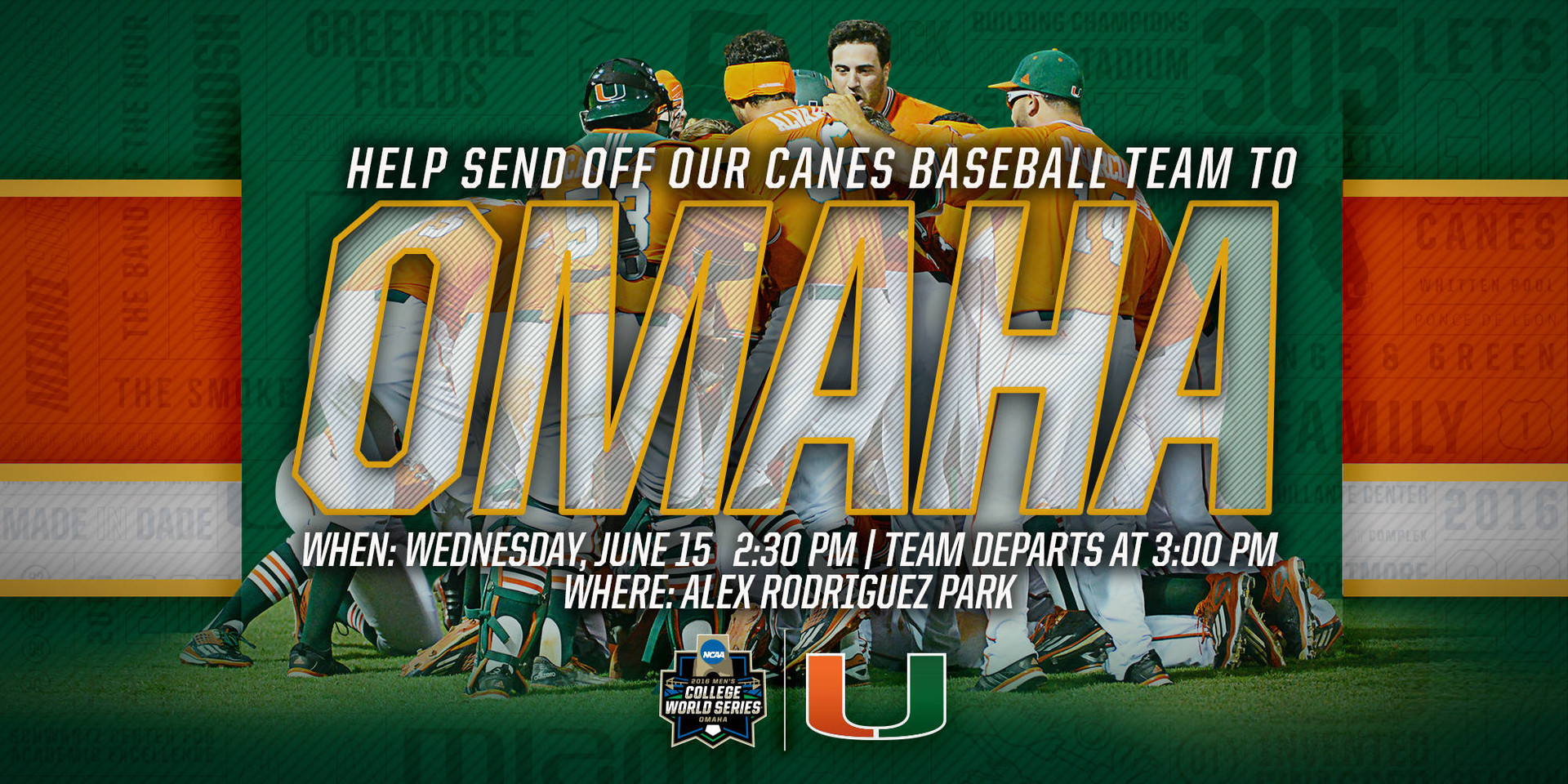 College World Series Send-Off: Wednesday, 2:30 PM