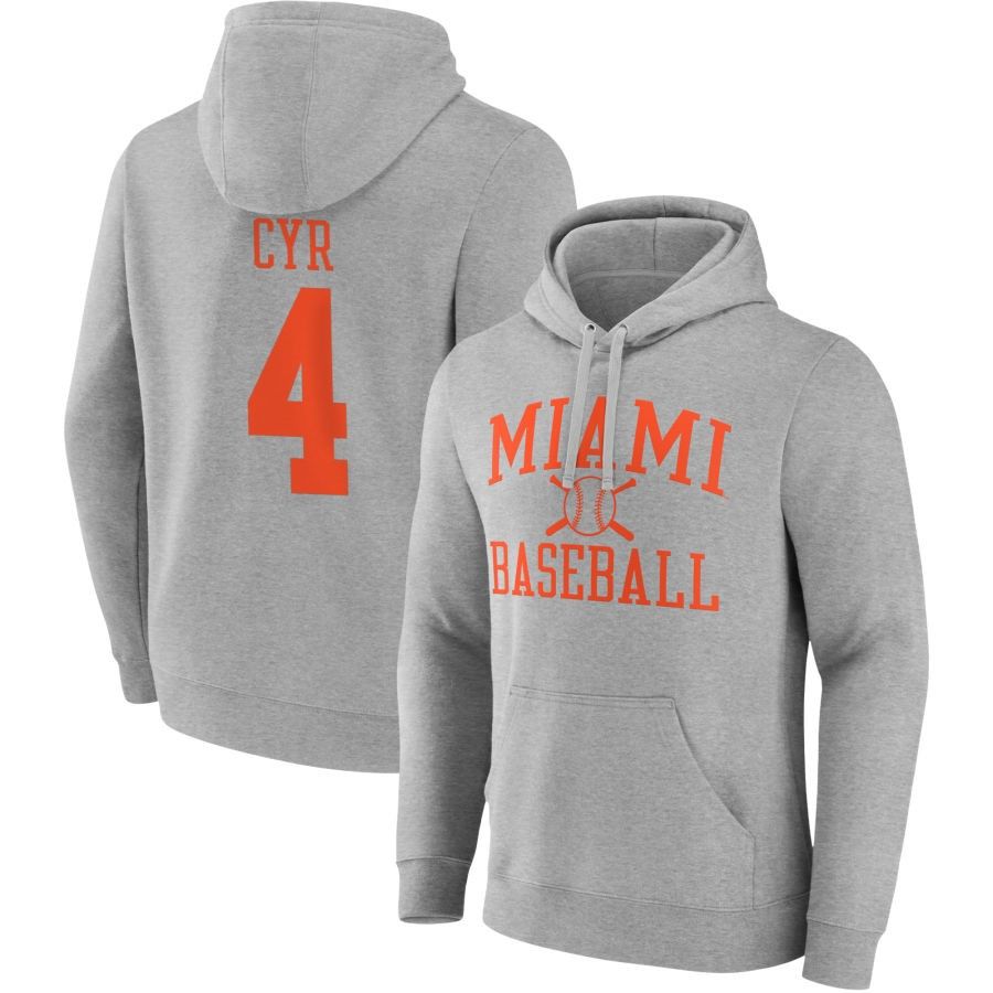Men's Fanatics Branded Gray Miami Hurricanes Baseball Hoodie
