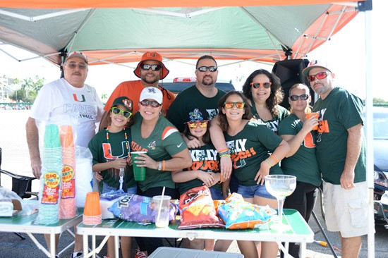 University of Miami Hurricane Fans tailgate at Sun Life Stadium before a game against the North Carolina Tar Heels at Sun Life Stadium on November 1,...