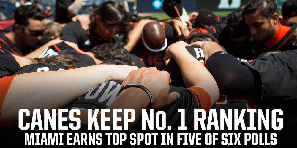 Canes Keep No. 1 Ranking in National Polls