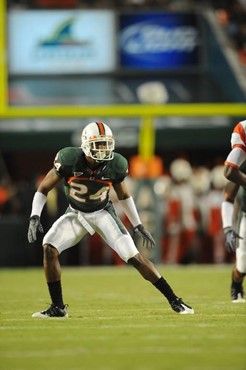 University of Miami Hurricanes defensive back Chavez Grant #24 drops into coverage in a game against the Florida A&M Rattlers at Land Shark Stadium on...