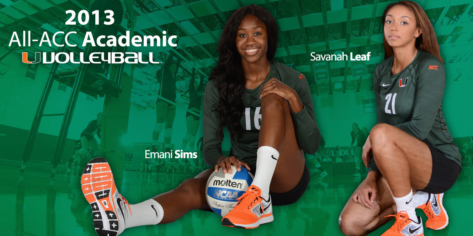 @CanesVB's Leaf, Sims Earn All-ACC Academic