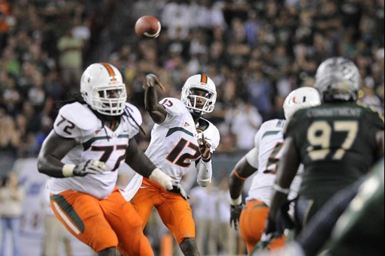 Jacory Harris - 2011 Miami Hurricanes Football vs USF - By J.C. Ridley