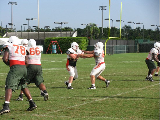 Offensive line drills at practice Monday morning at the Greentree Practice Fields.