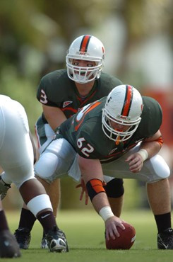 University of Miami quarterback Kyle Wright #3 gets set to take a snap in a game against the Duke University Blue Devils at the Orange Bowl on...