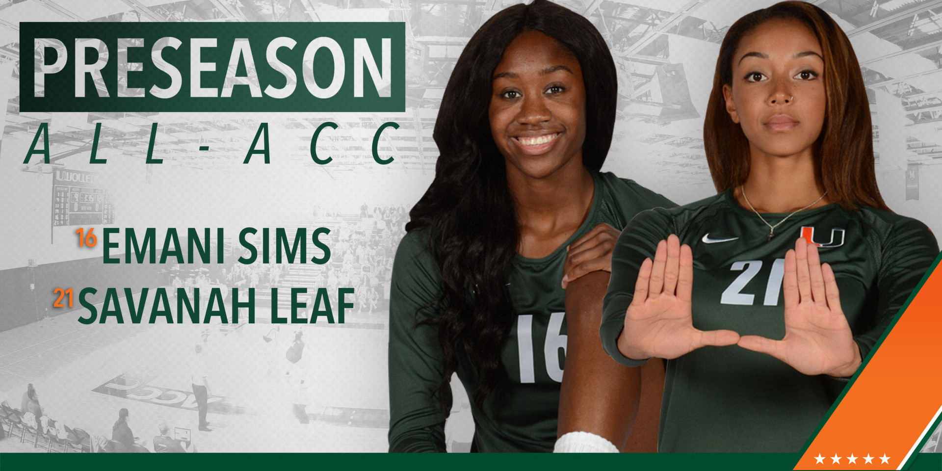 Leaf & Sims Named Preseason All-ACC