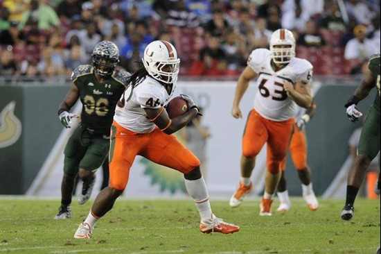 Clive Walford - 2011 Miami Hurricanes Football vs USF  - By J.C. Ridley