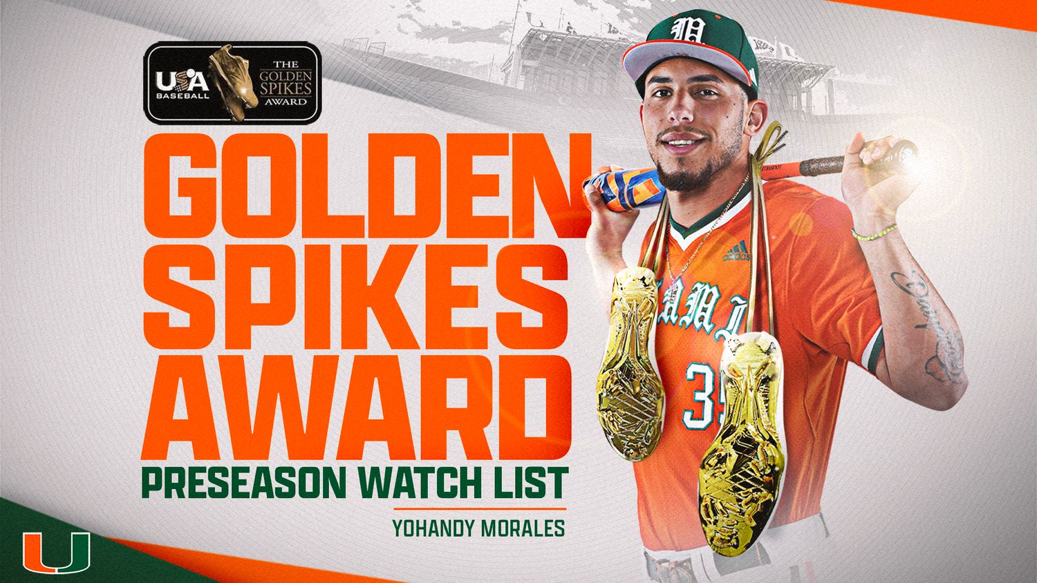 Morales Named to Golden Spikes Award Preseason Watch List pic photo