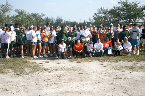 UM Staff, Coaches & Student Athletes volunteer at Amelia Earhart Park Community Service Project.