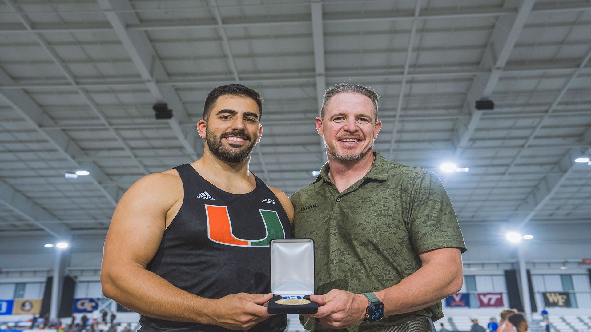 Andrade Crowned ACC Weight Throw King, Hurricanes Start ACC Indoor Championships