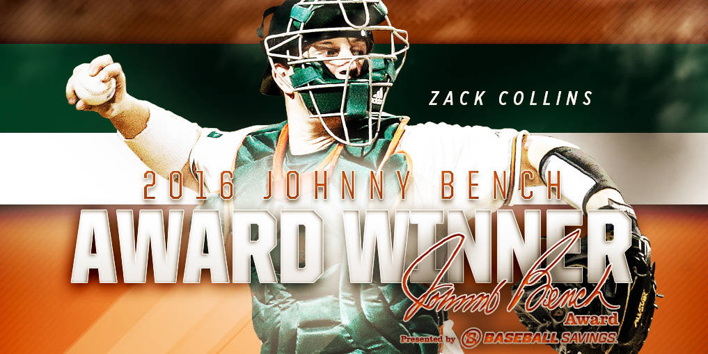 Collins Named 2016 Johnny Bench Award Winner