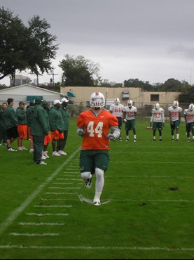 Colin McCarthy at practice Friday afternoon at Thunder Field at the Florida Citrus Bowl Sports Complex.