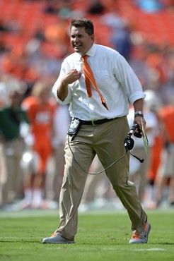 University of Miami Hurricanes head coach Al Golden on the sidelines in a game against the Wake Forest Demon Deacons at Sun Life Stadium on October...