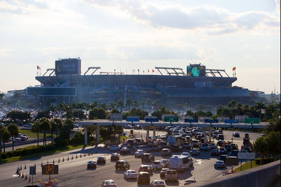 Sun Life Stadium before a game against the Florida State Seminoles at Sun Life Stadium on October 9, 2010. Photo by Steven Murphy