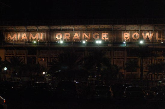 The Orange Bowl in her glory after a game between the University of Miami Hurricanes and the Texas A&M at the Orange Bowl on September 20, 2007. The...