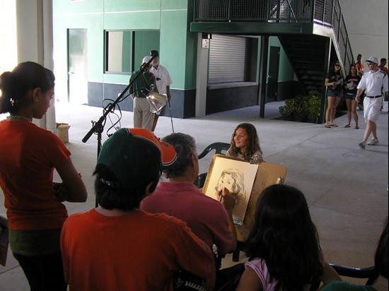 A caricaturist was a part of the FanFest festivities