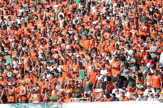 The #14'th ranked University of Miami Hurricanes play the Georgia Tech Yellow Jackets at Sun Life Stadium on October 05, 2013. Photo by Steven...
