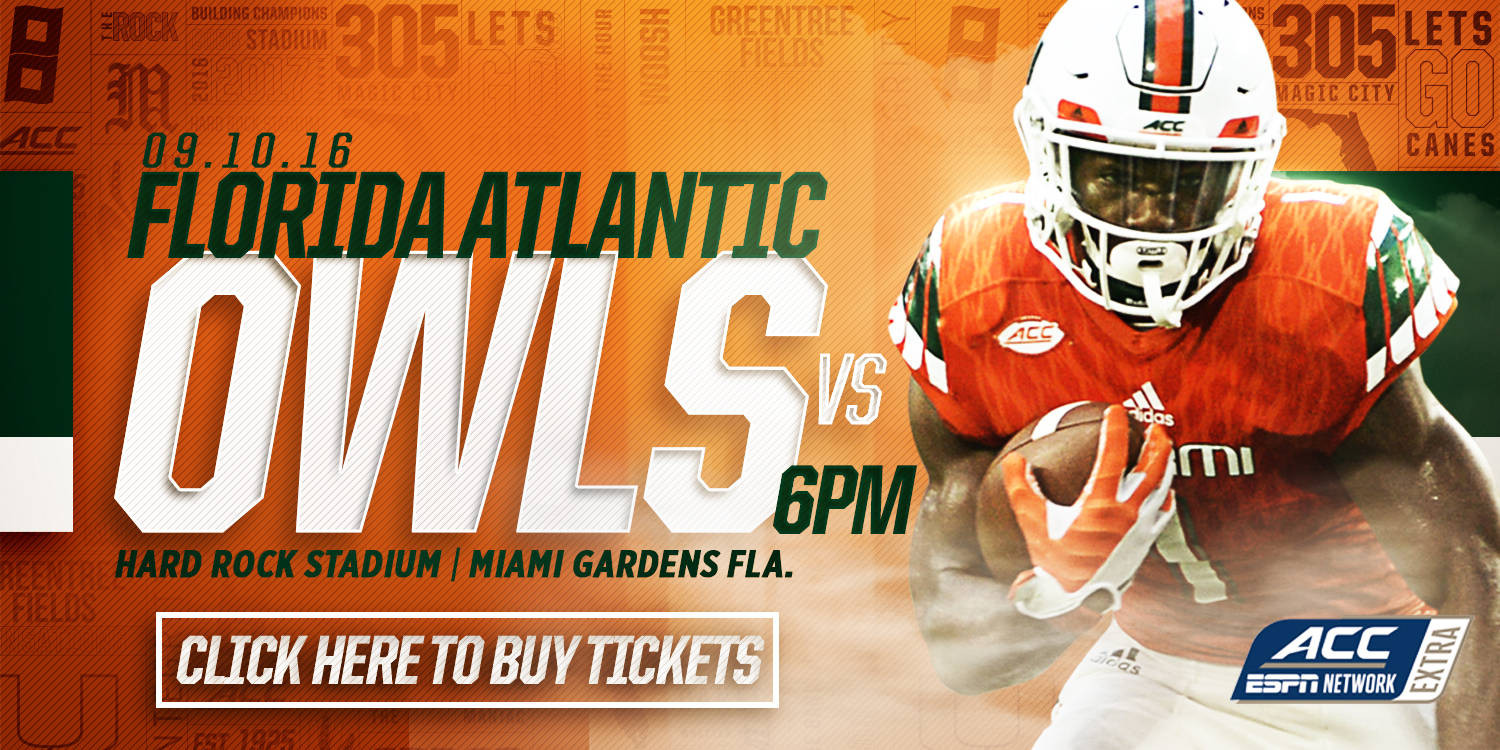 Miami to Host FAU at Hard Rock Stadium Sept. 10