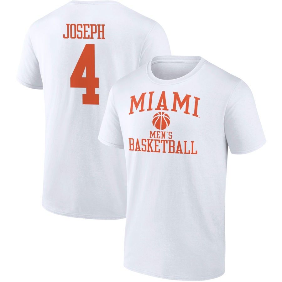 Men's Fanatics Branded White Miami Hurricanes Men's Basketball T-Shirt