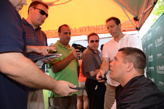 Anthony Chickillo answers questions from the media Saturday
