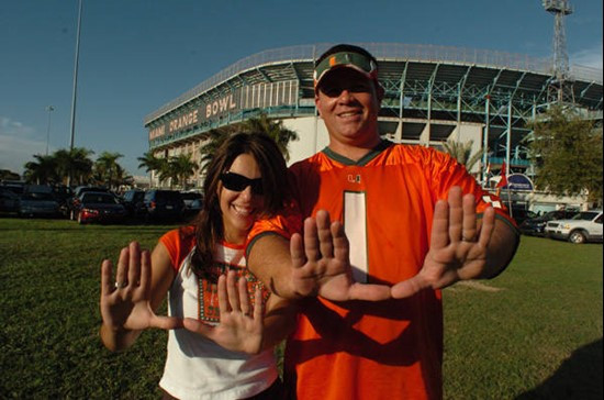 University of Miami Fans show their support before the game. Photo By Steven Murphy