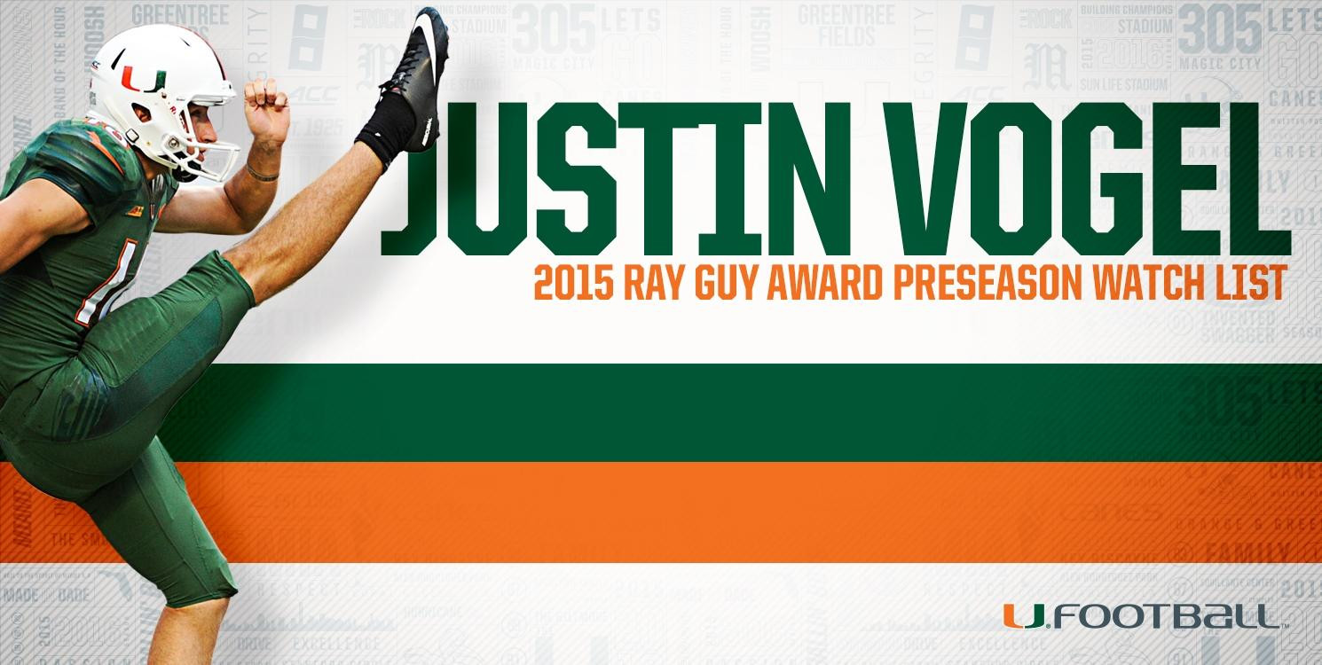 Vogel Tabbed to Ray Guy Award Watch List