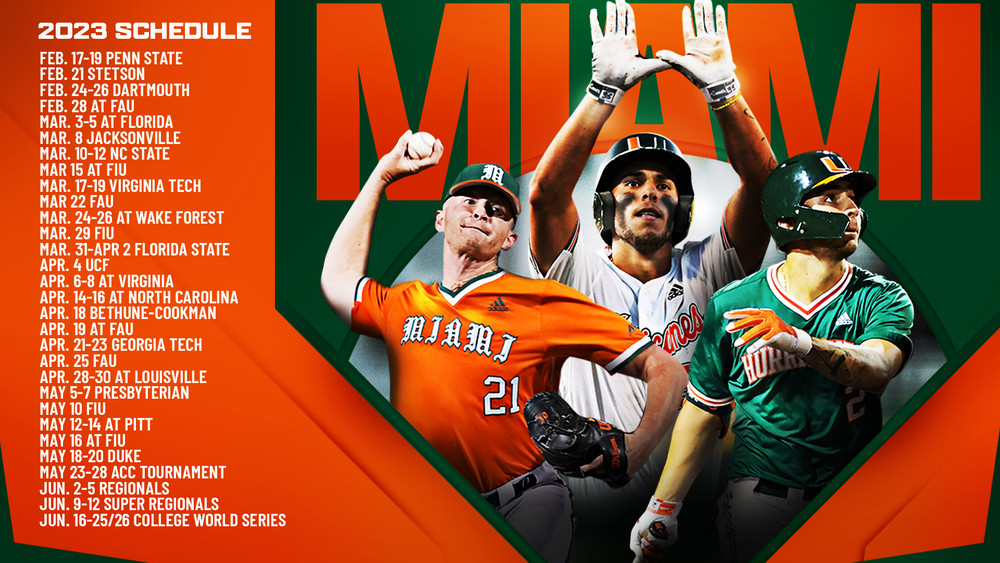 Miami Hurricanes Baseball Schedule 2023 | 2023 Calendar