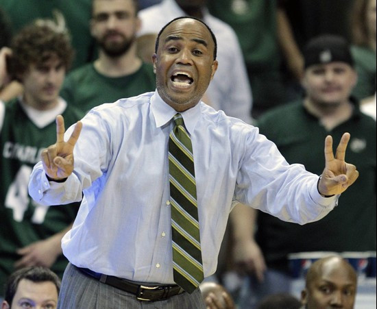Charlotte head coach Alan Major directs his team against Miami during the first half of an NCAA college basketball game in Charlotte, N.C., Thursday,...