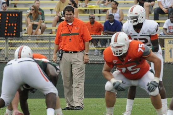 Al Golden at the 2011 Miami Hurricanes Spring Football Game @ Lockhart Stadium