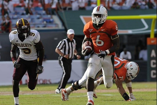 Lamar Miller with one of his two Touchdowns

011 Miami Hurricanes Football vs Bethune-Cookman