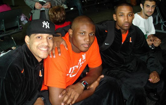 Julian Gamble, Reggie Johnson and James Dews are ready to depart for Charleston.