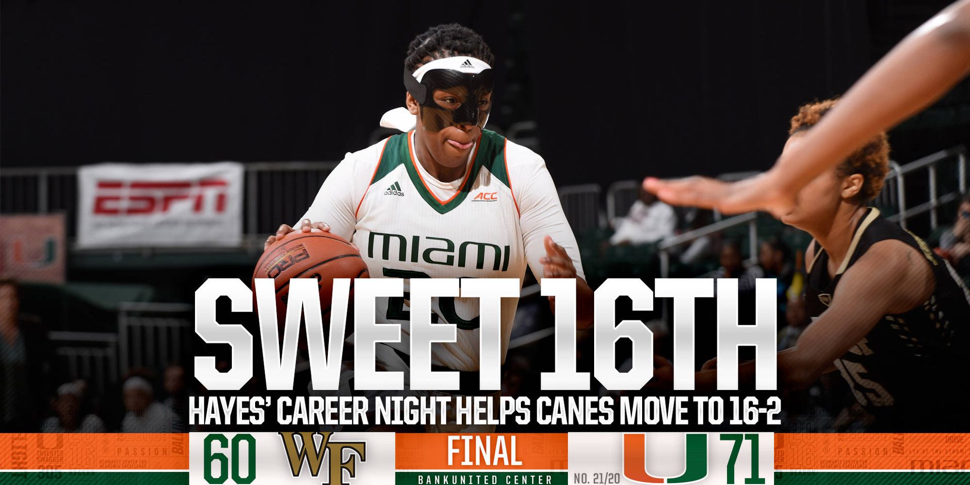 Hayes? Career Night Helps @CanesWBB Top Wake