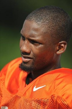 University of Miami Hurricanes quarterback Jacory Harris #12 at Greentree Practice Field on August 13 in afternoon drills to prepare for the upcoming...