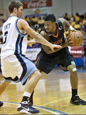 Jack McClinton looks to pass.