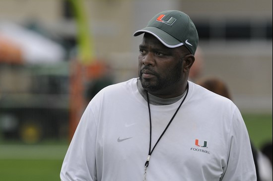 Running backs coach Hurlie Brown